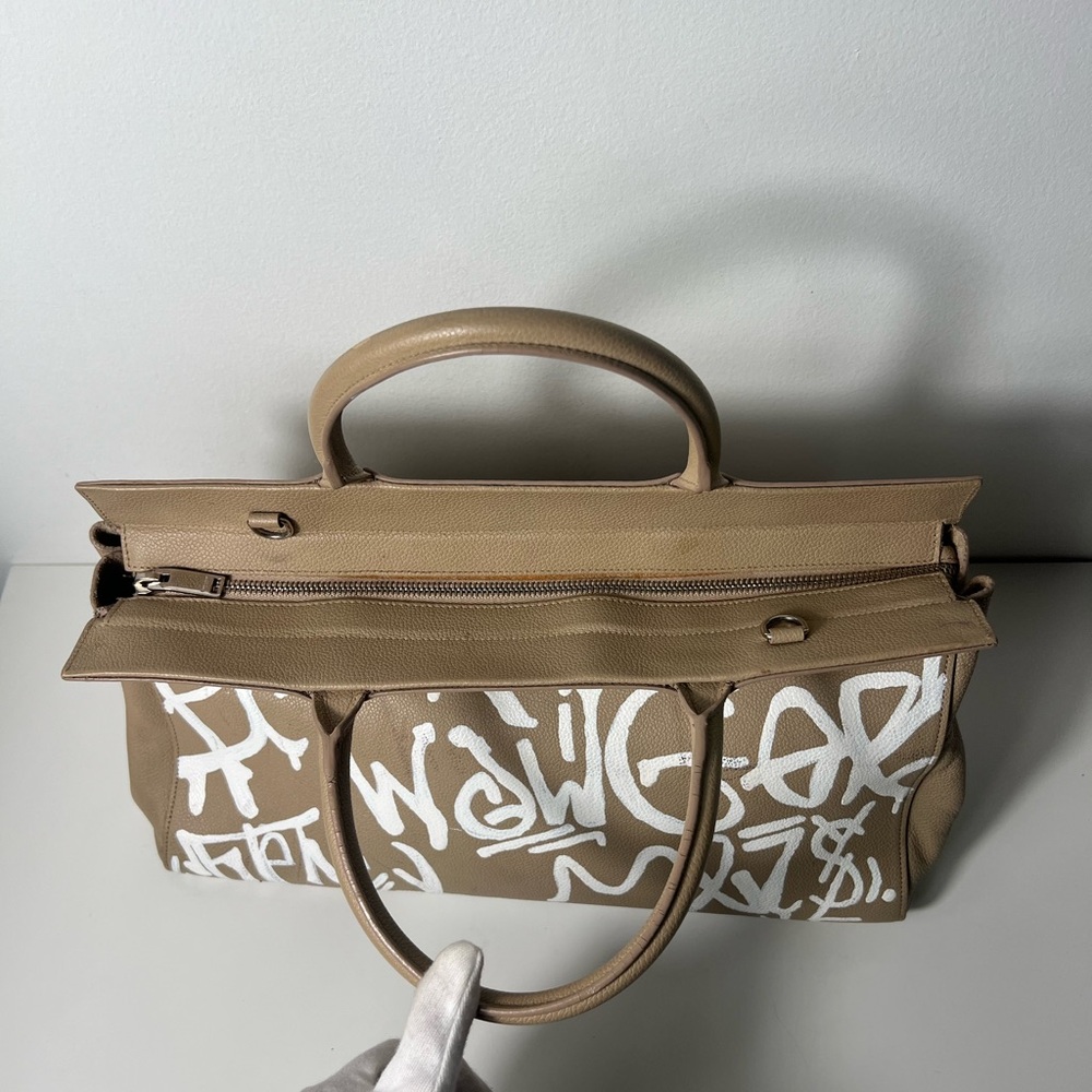 Saint Laurent YSL Rive Gauche 2Way Graffiti Top Handle Crossbody Tote Bag Purse - Picture 10 of 13